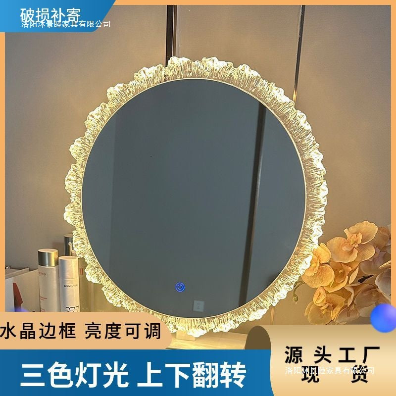 Sunflower popular desktop makeup mirror acrylic dressing mirror bedroom led light dressing table luminous light rotate mirror
