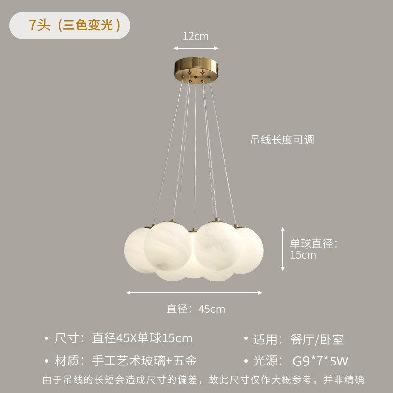 French Planet Light Bubble Ball Chandelier Cream Wind Lighting Light Luxury Living Room Bedroom Lighting Magic Bean Cloud Moon Light