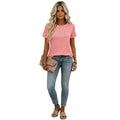women's fashion, european and american style,    export new spring/summer casual solid color loose short-sleeve t-shirt