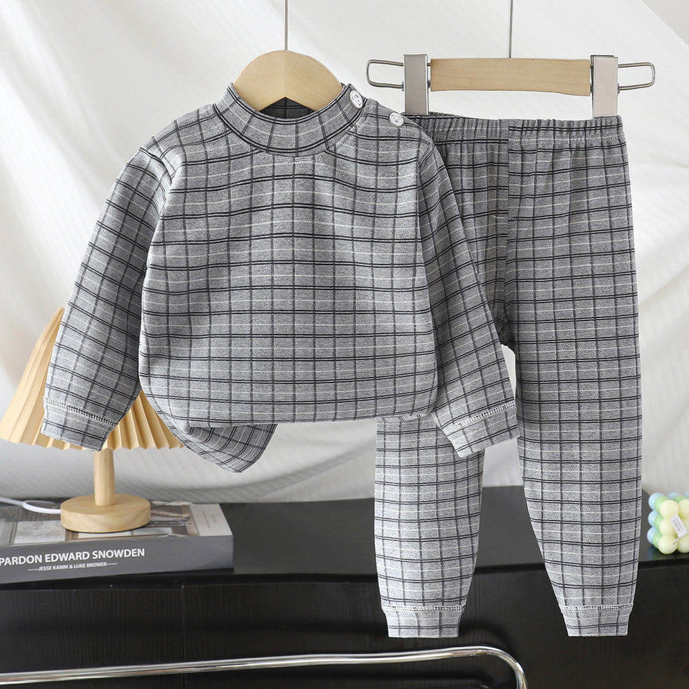 Kids home wear suitfall and winter boys autumn clothes and long pants children's german velvet pajamas girl bottomheattechintimates
