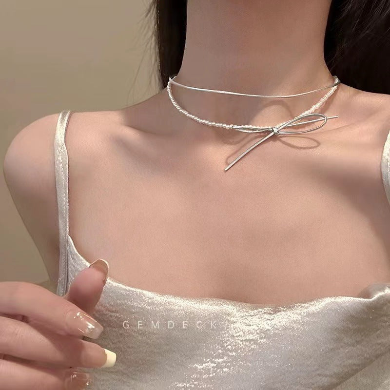 2025 hot-selling beaded butterfly necklace for women - versatile, unique, elegant pearl choker - trendy vintage style accessories