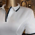 European and american women's clothing  autumn new collection: sweet and fresh polo collar short sleeve a-line mini dress with cinched waist