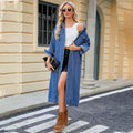 Insfashion cross-border foreign trade women's clothing new arrival  independent station washed cardiganlong denim outwear windbreaker