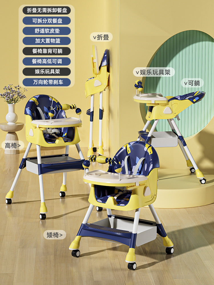 Baby Dining Chair Eating Foldable Portable Home Baby Learning Sitting Chair Children's Multifunctional Dining Table Chair Seat