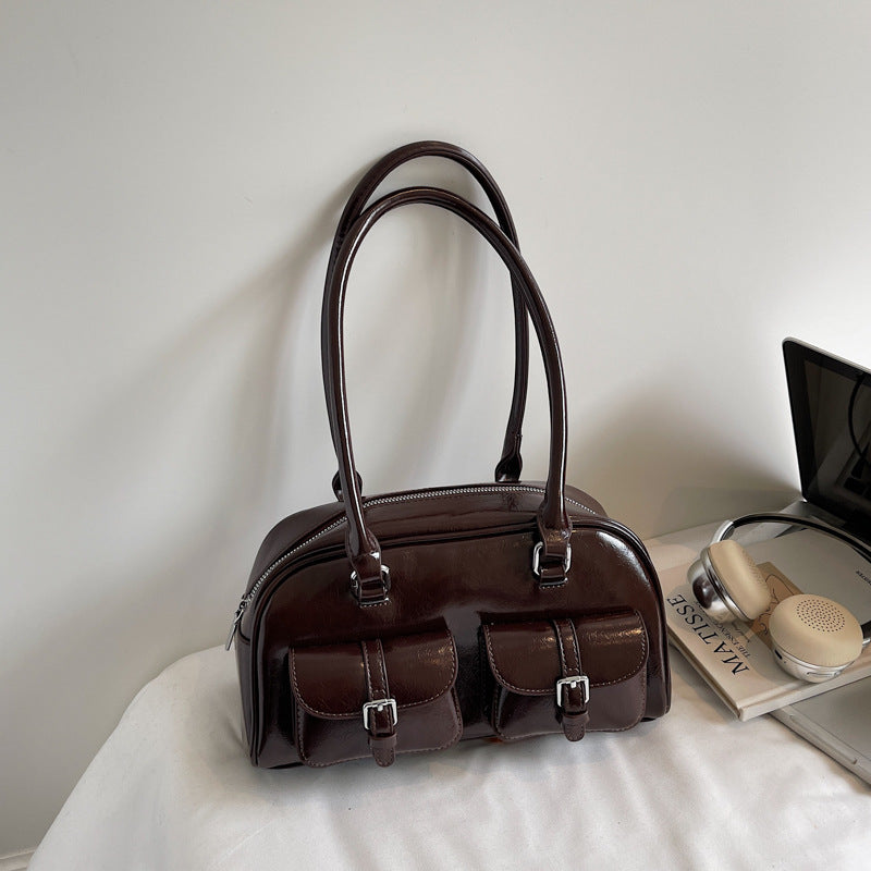 2025 fashion easiest for match new arrivalretro boston pillow bag maillard shoulder large capacity armpit bag
