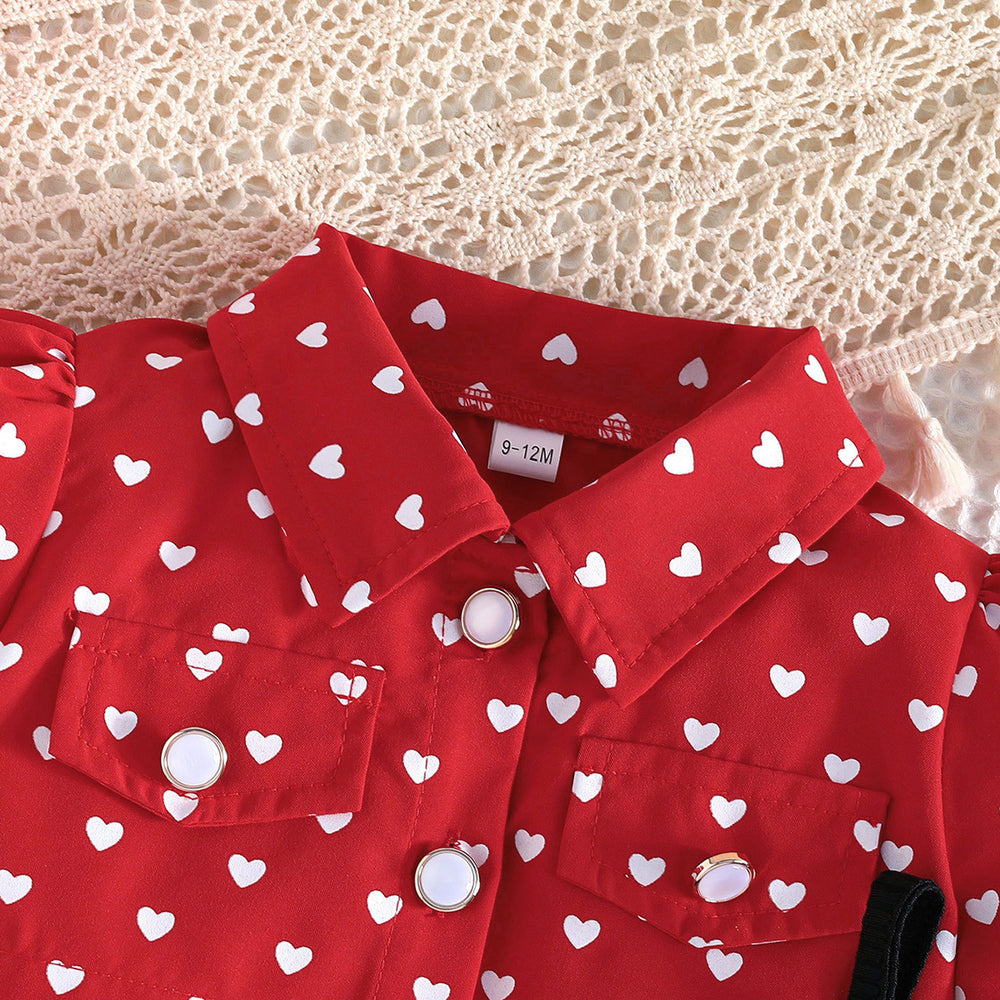 new european and american style girls' summer heart-shaped shawl suspender mesh dress embroidered heart set - two-piece dress set