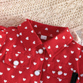 new european and american style girls' summer heart-shaped shawl suspender mesh dress embroidered heart set - two-piece dress set