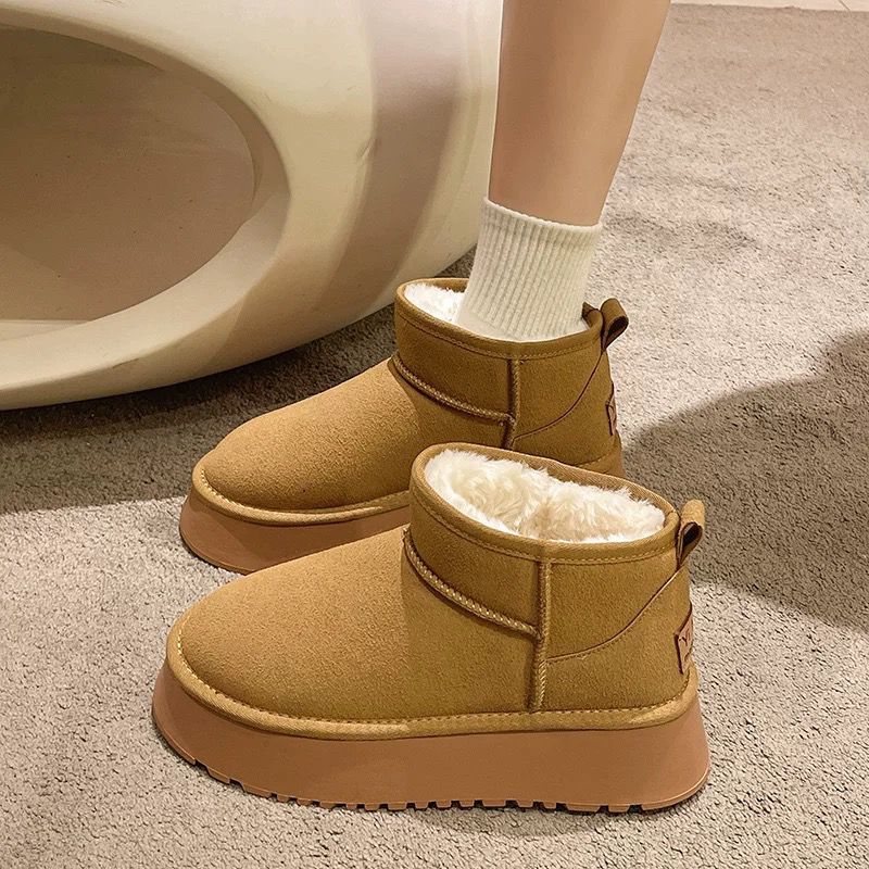 Thick sole snow boots for women 2026winternew arrivalnortheast heattech cotton shoes for women non-slipoutwearfleece-linedthickened short boots