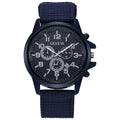 new fashion versatile military quartz watch - date display nylon strap men's stylish fashion watch