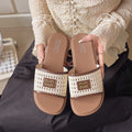 Women's shoes 2025 new fashion versatile thong sandals - trendy, home & outdoor wear, non-slip, lightweight, hollow-out beach slippers
