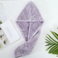 Coral fleece hair drying cap - quick absorption, soft & gentle, fast drying, perforated floral design, women's head wrap - wholesale