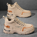 2025 autumn men's martin boots mid-cut retro british style work boots trendy high-top boots chunky sole casual shoes