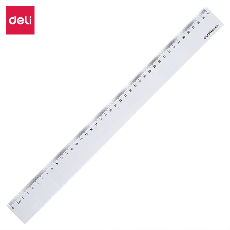Deli 6240 plastic transparent ruler 40cm ruler 40cm scale ruler wholesale high precision