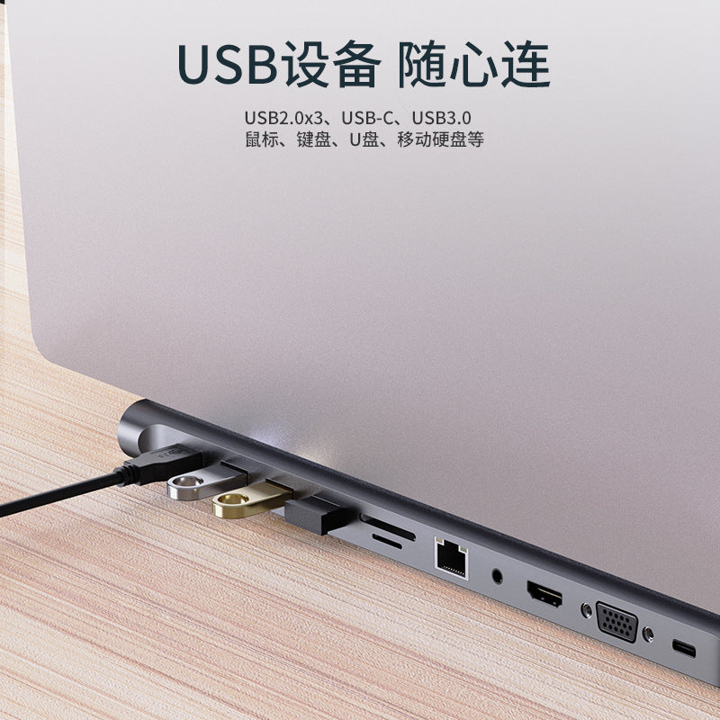 type-c expansion hub 3.0, compatible with macbook apple laptops, 11-in-1 docking station