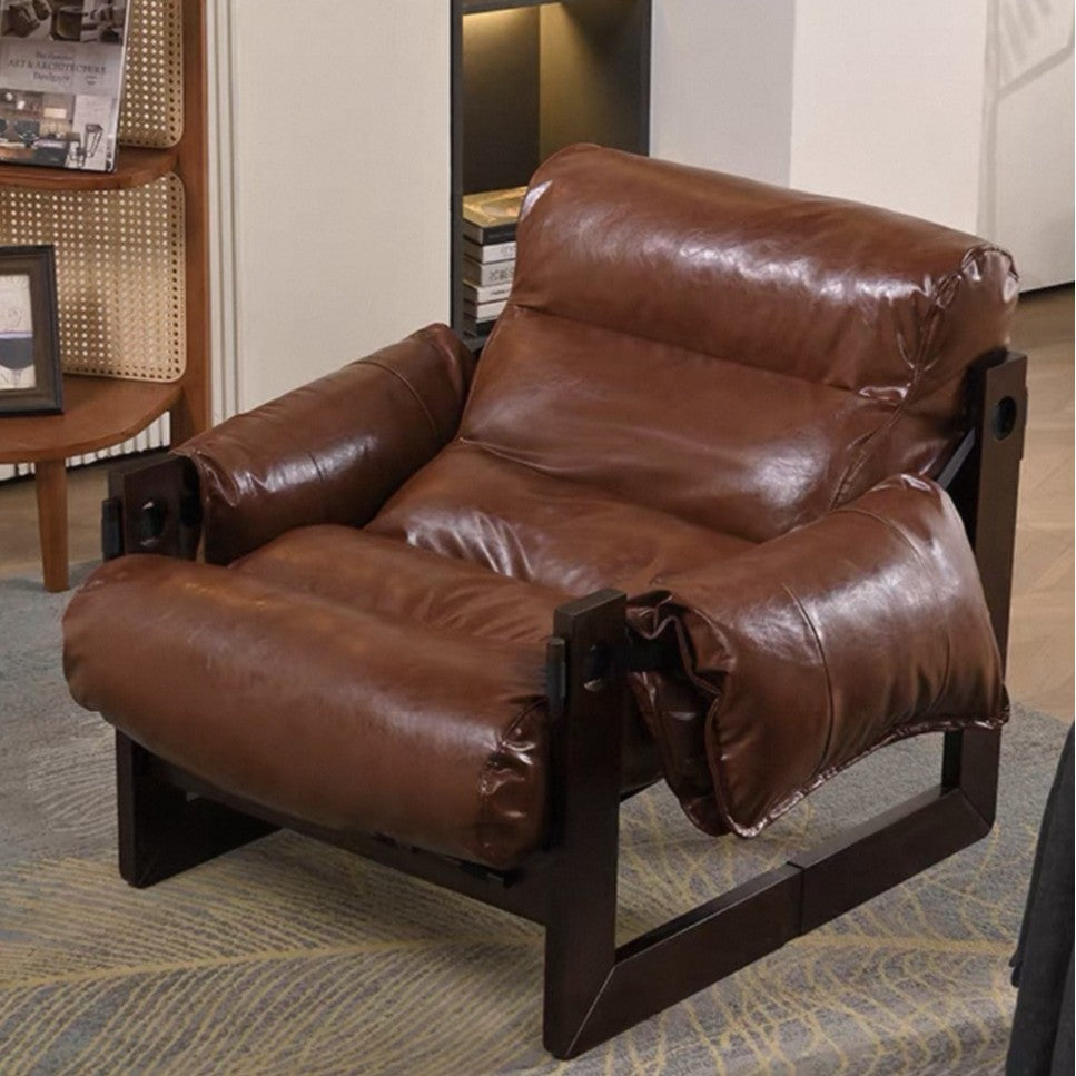 People sofa chair jersey island chair living room medieval style leather sofa chair casual lazy chair solid wood retro lounge chair