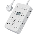 Us standard travel adapter power strip with 16 outlets, 5 usb ports - ideal for traveling to the us, canada, and mexico - home use