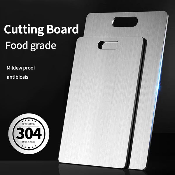 Cross-border direct sales 316 stainless steel cutting board cutting board, household double-sided mildew-proof food-grade cutting board stainless steel cutting board