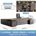 3.0m table+8 door bookcase+chair