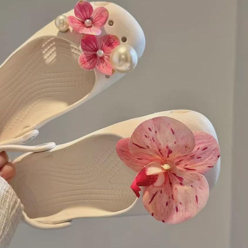 Ballet clogs new arrival slip-on cut out women's slippers summer sweet style seaside beach clogs women's shoes outwear