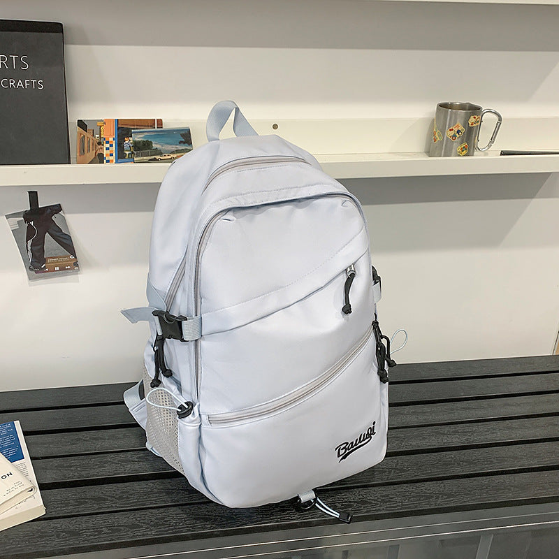 Backpack k-style pure color couple large and small travel backpack student large capacity water-repellent lightweight backpack wholesale