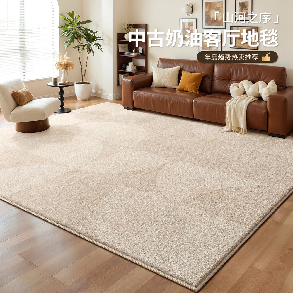 Carpet living room cream style no-wash and wipeable waterproof medieval style sofa coffee table thickened soundproof floor mat bedroom floor