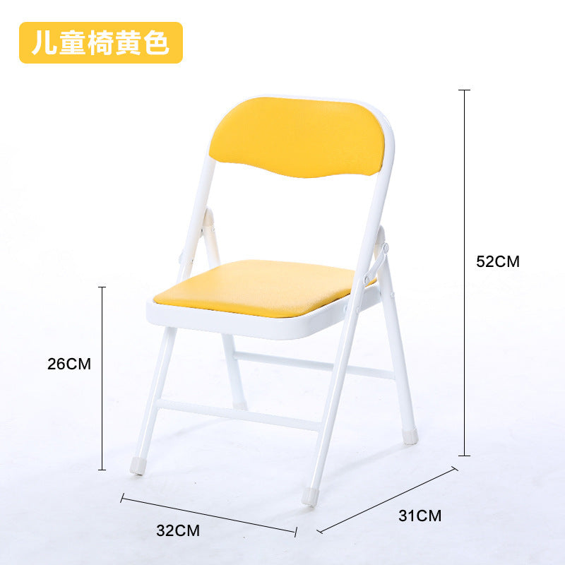 Children's small folding chair Solomon folding stool Children's back chair Kindergarten seat Metal portable chair