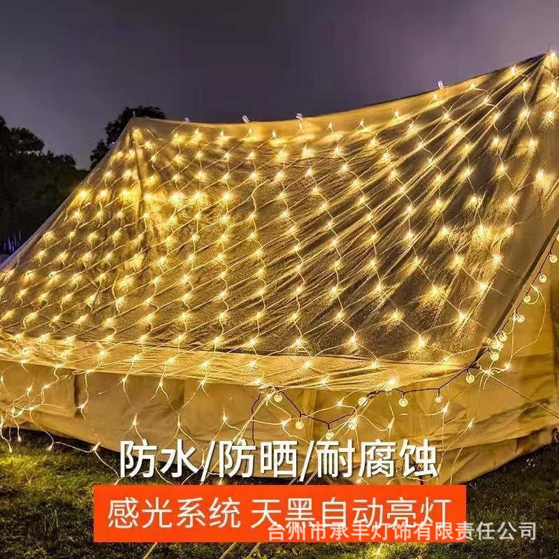Fishing net light string led solar gypsy project lighting ceiling net light outdoor lawn atmosphere decorative light