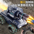 Wholesale cross-border remote control toy cars: stunt electric spray water bomb launcher tank with lights and music for kids