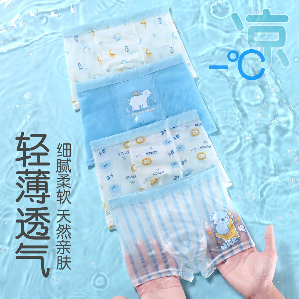Modal boys underwear summer thin children's flat angle antibacterial crotch boxer shorts boy baby 100% cool