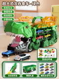 Green tyrannosaurus swallowing car [12 alloy cars + dinosaur 32-piece set] gift box
