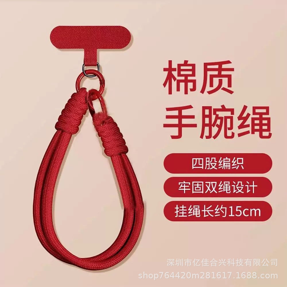 Horse year red mobile phone chain new arrival bracelet mobile phone lanyard woven strong wrist rope leather pony accessories pendant