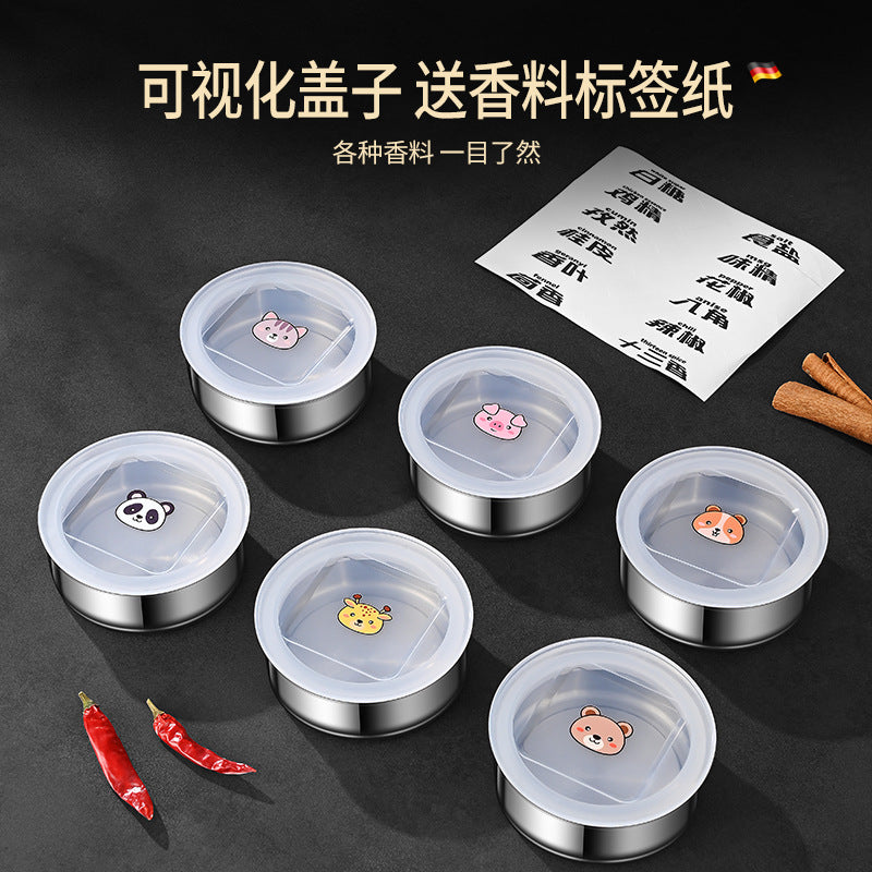 304 spice box magnetic storage box grid box household kitchen pepper material seasoning storage box seasoning sealed box