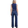 Fashion cross-border export  new style washed american fashion v-neck sleeveless vest pants two denim suit
