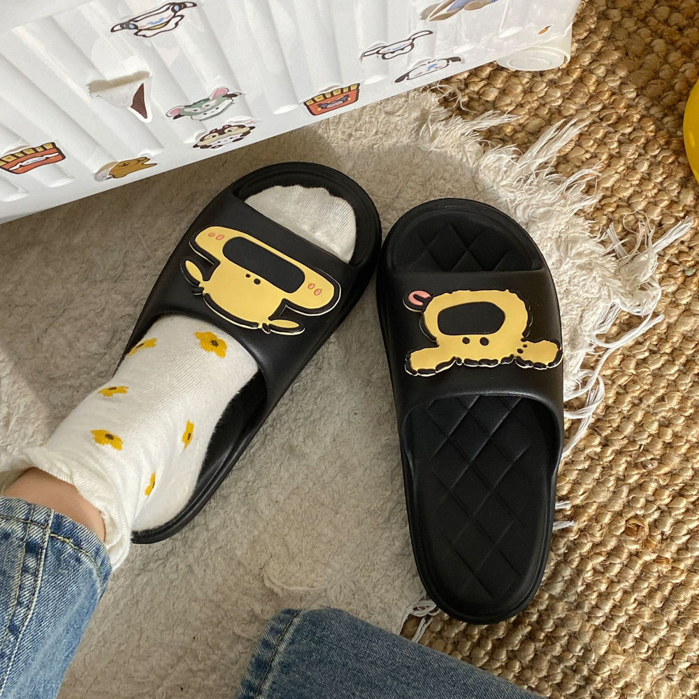 New arrivalcute cartoon dog poop feeling eva sandals thick soft bottom couple flip-flops all year roundoutwear slippers