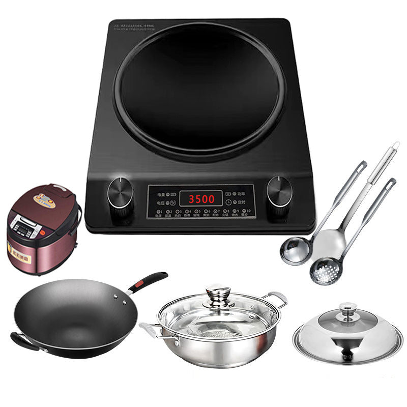 Complete induction cooker set with pot, household high-power induction cooker, cooking electric ceramic stove, concave concave stove, cross-border american standard