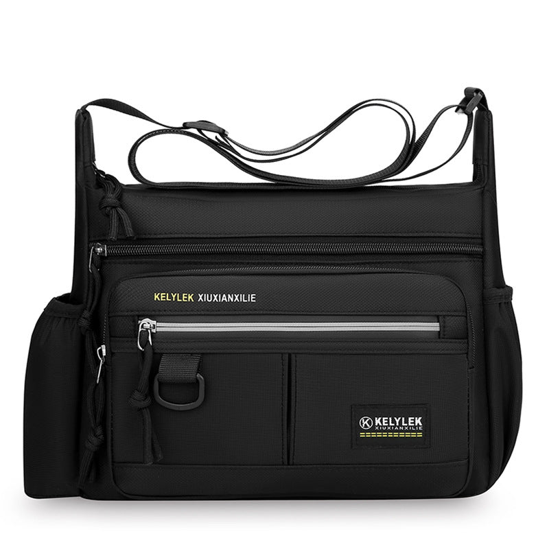 New Men's Casual Shoulder Bag Large Capacity Multifunctional Water Cup Storage Crossbody Bag Fashion Commuter Business Men's Bag
