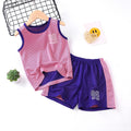 Kids' summer outfit: boys' tank top set, quick-dry athletic mesh, big kids' sleeveless, baby summer two-piece set for girls