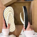 2026 summer new polka dot platform flip-flops - women's trendy, outdoor, non-slip, sweat-proof beach vacation sandals