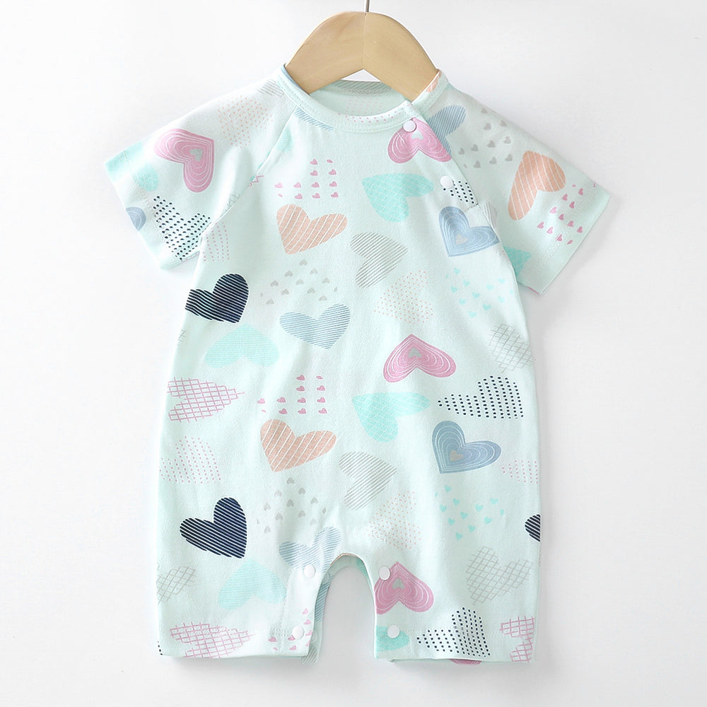 Baby clothes summer thin pure cotton air-conditioning clothes pajamas newborn baby short-sleeved onesie baby outing khaki crawling