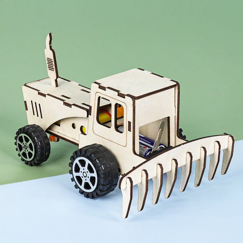 Science and technology small production plowing machine model DIY children hand-assembled model steam maker scientific experimental materials