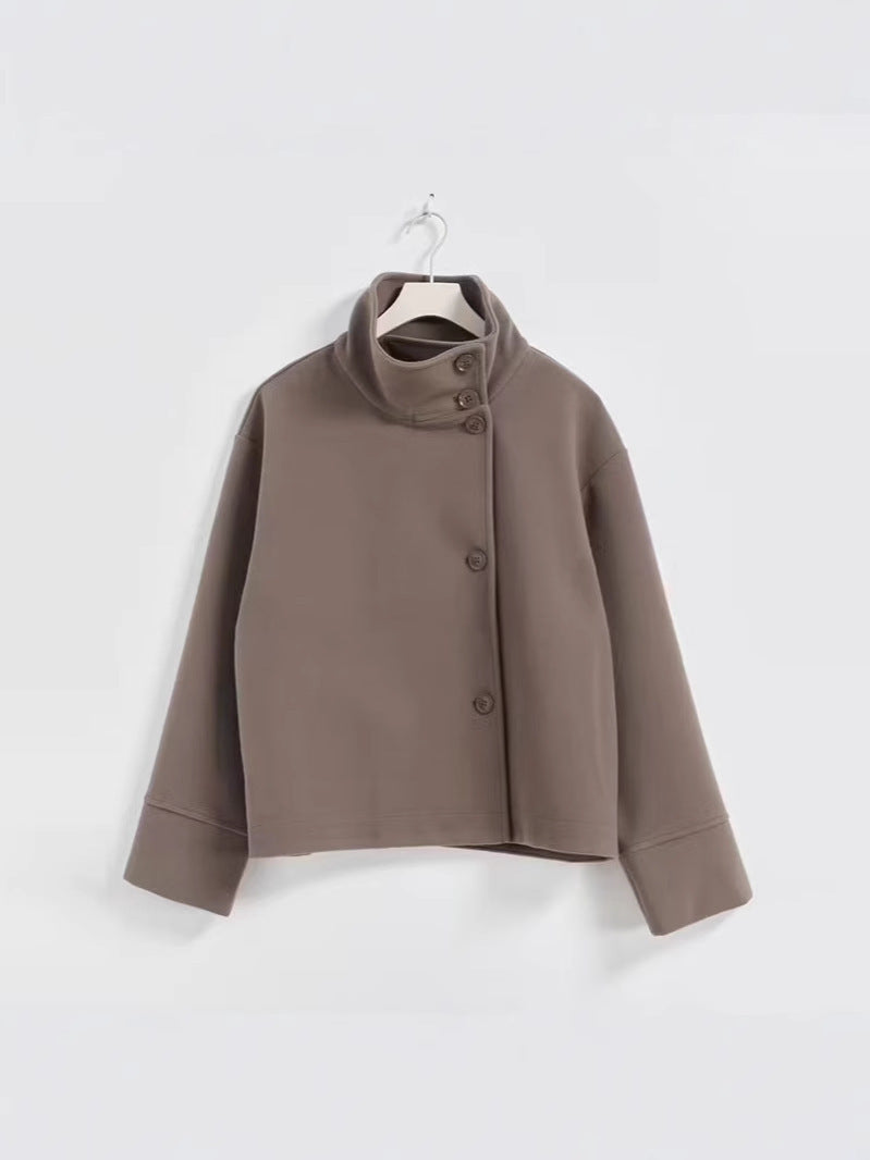 fashion  fall and winternew arrival women's clothing  elegantelegance stand collar button long sleeveswoolenoutwear