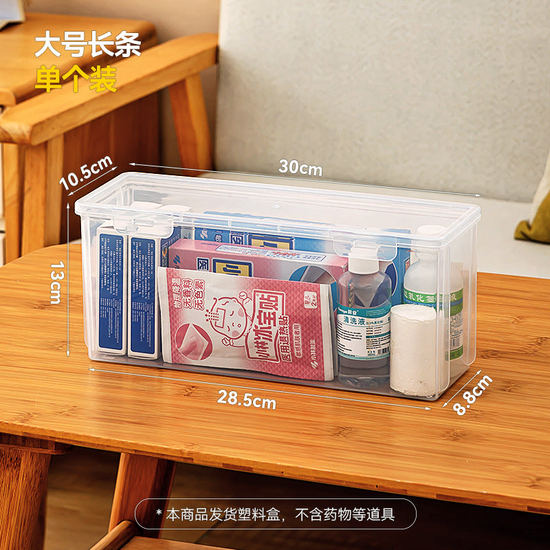 Flip small medicine box Portable with lid Stackable rectangular storage box Transparent storage drug packaging box with lid