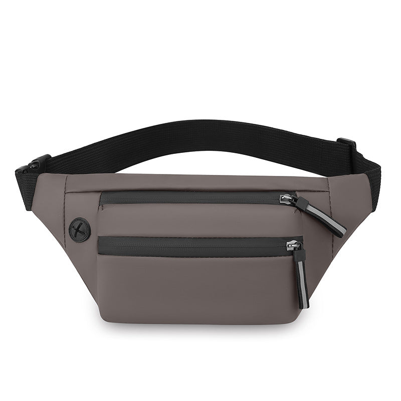 New men's fanny pack casual anti-splashing chest bag multi-layer large-capacity shoulder bag simple solid color messenger bag wholesale
