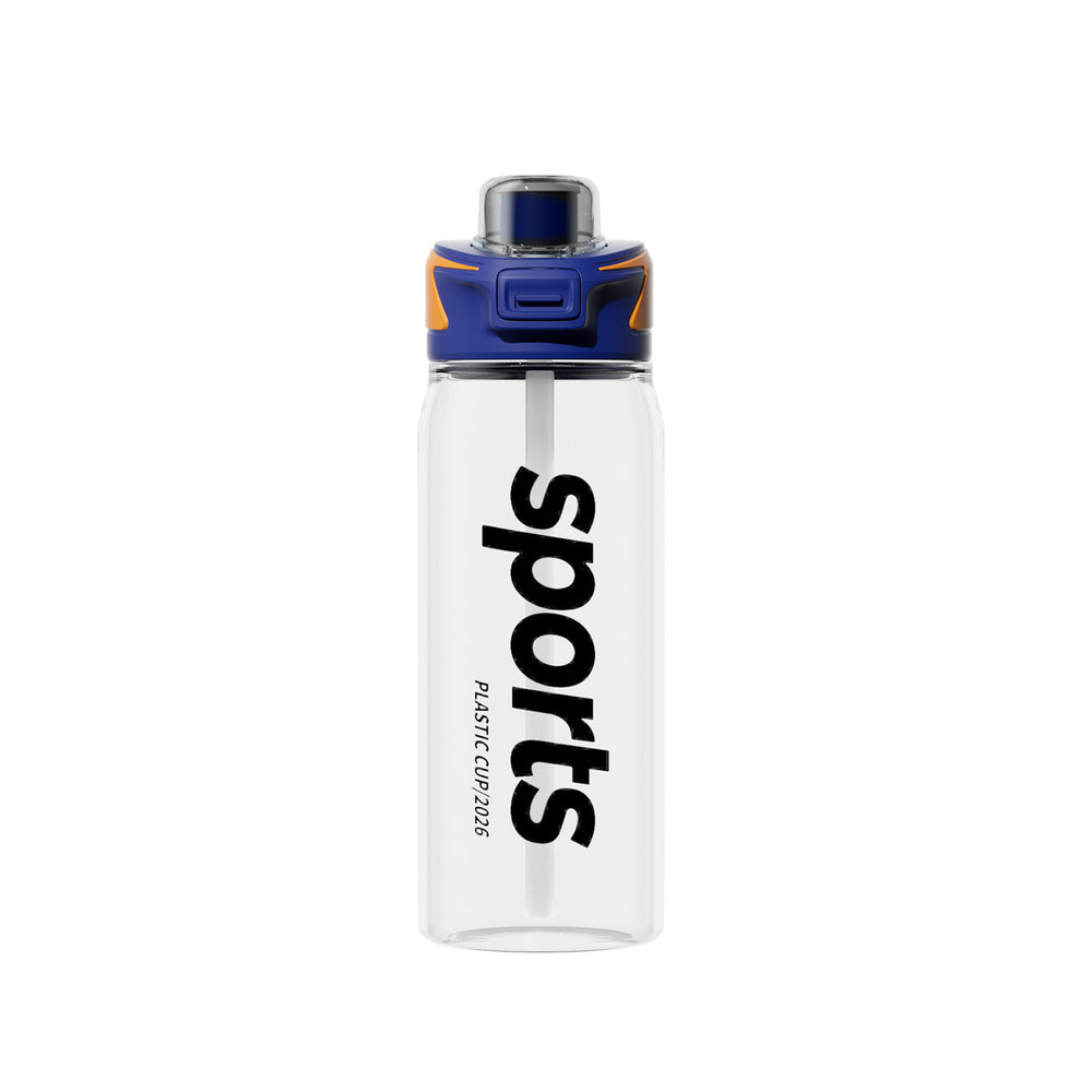 Simple, large-capacity dual-drink straw plastic cup - perfect for sports, fitness, students, outdoor activities, and on-the-go use