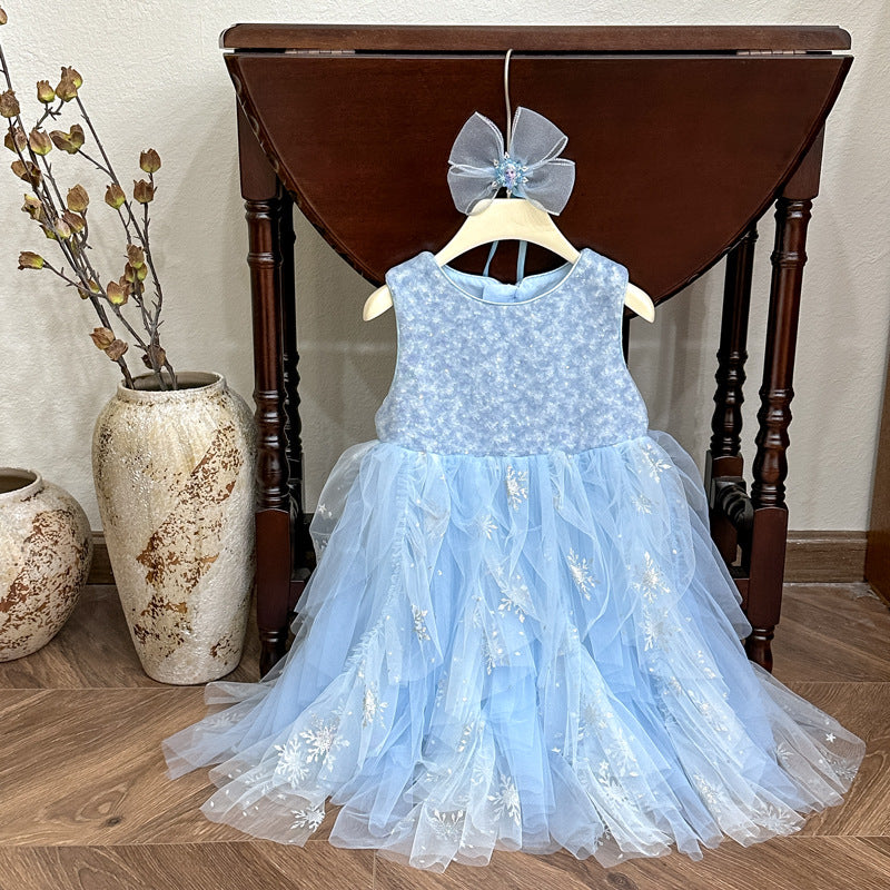 new girls' princess dress - mesh tassel party dress for baby girls' first birthday