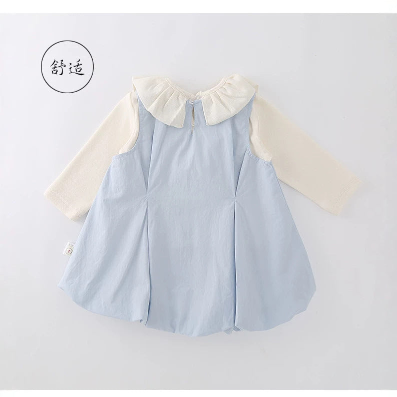 Girls' tulip dress - new summer collection: long-sleeved, sweet two-piece outfit for toddler girls, perfect for first birthday parties and summer wear