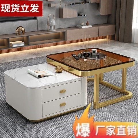 Rock slab coffee table living room for homenew arrivalpopularaccessible luxuryclassy table square folding marble small apartment tea table