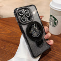 Suitable for apple 16promax electroplated glitter luxury rhinestone high-end mobile phone case iphone17 magnetic holder