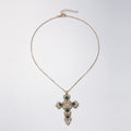 Wholesale cross necklaces: european and american retro minimalist diamond-studded pendant choker - trendy, high-end, and influencer-approved jewelry