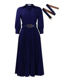 D3285  cross-border e-commerce women's fashion:  autumn new arrival - stylish, elegant, solid color plus size dress